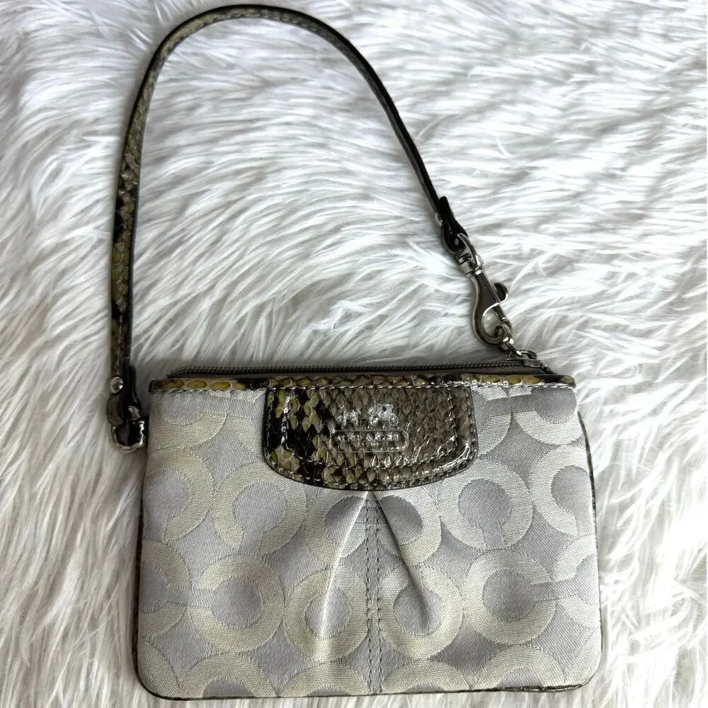 COACH Signature Animal Print Canvas Wristlet